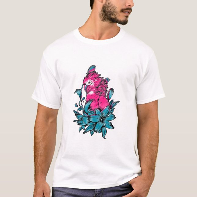 wild bird and parrot art fun hoodie unsexed T-Shir T-Shirt (Front)