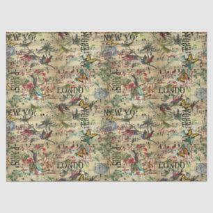 Wild Bird Song Vintage Ephemera Tissue Paper