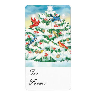 Wild Birds Nature Starlit Christmas Tree Gift Tags