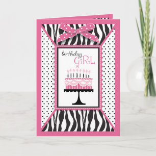 Wild Birthday Cake Card Pink