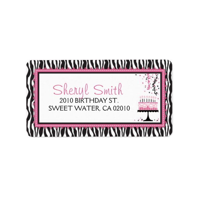 Wild Birthday Cake HP Address Label (Front)