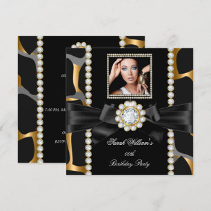 Wild Birthday Party Gold Diamond Jewel Invitation