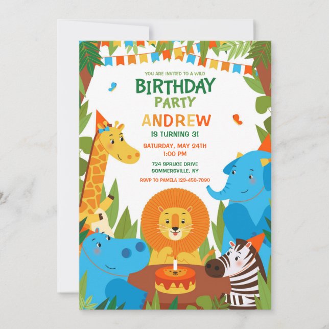 Wild Birthday Party Invitation (Front)