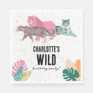 Wild Birthday Party Jungle Animals Kids Birthday Napkin