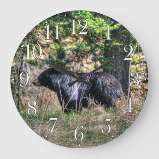 Wild Black Bear & Forest Wildlife Photo Wall Clock
