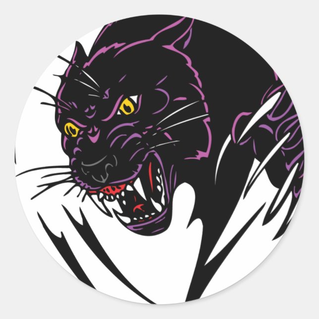 Wild Black Panther Classic Round Sticker (Front)