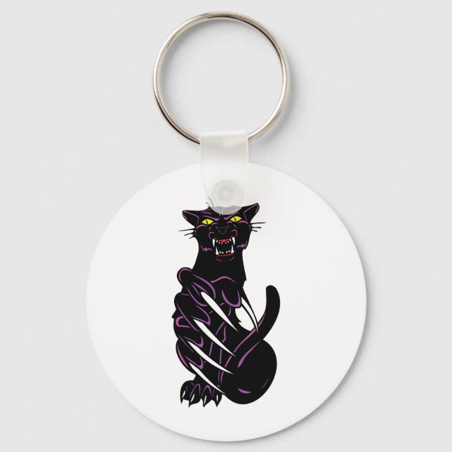 Wild Black Panther Keychain (Front)