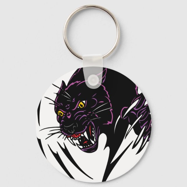Wild Black Panther Keychain (Front)
