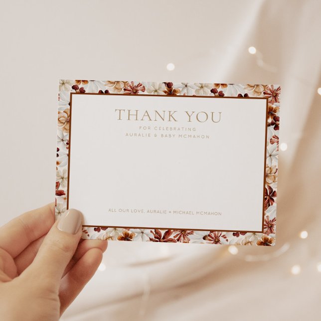 Wild Bloom Rustic Floral Thank You Card (Creator Uploaded)