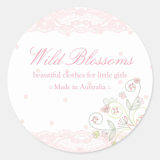 Wild Blossoms Custom Label Sticker (Front)