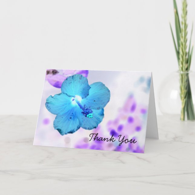 Wild Blue Hibiscus ~ Card (Front)