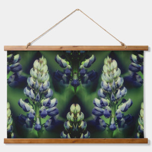 Wild Blue Lupine Flowers Nature Abstract Hanging Tapestry