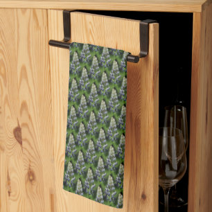 Wild Blue Lupine Flowers Nature Pattern Kitchen Towel