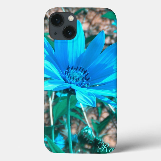 Wild Blue Sunflower iPad Case (Back)