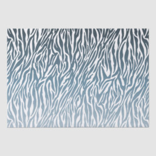 Wild Blue Zebra Print Ombre Tissue Paper