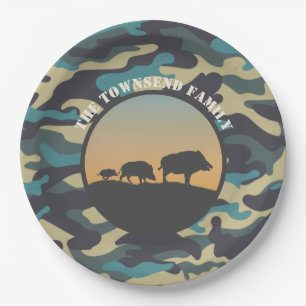 Wild Boar and Camo Paper Plate