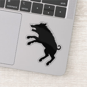 Wild Boar Black and White Silhouette