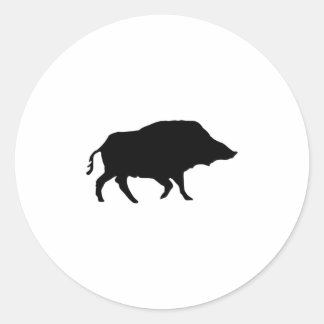 wild boar classic round sticker