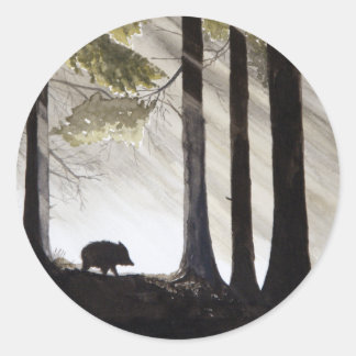 Wild Boar Classic Round Sticker