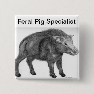 Wild Boar, Defensive Stance 2 Inch Square Button