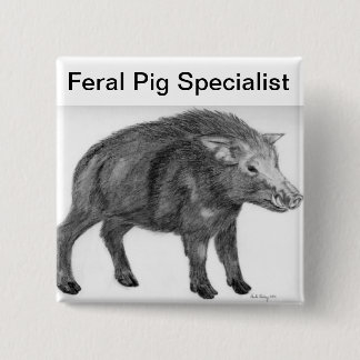 Wild Boar, Defensive Stance 2 Inch Square Button