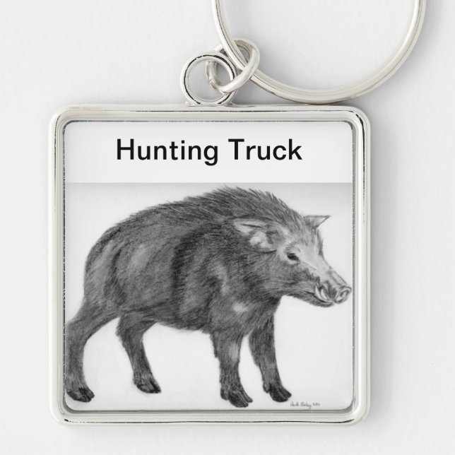 Wild Boar, Defensive Stance Keychain (Front)