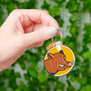 Wild Boar Head Keychain