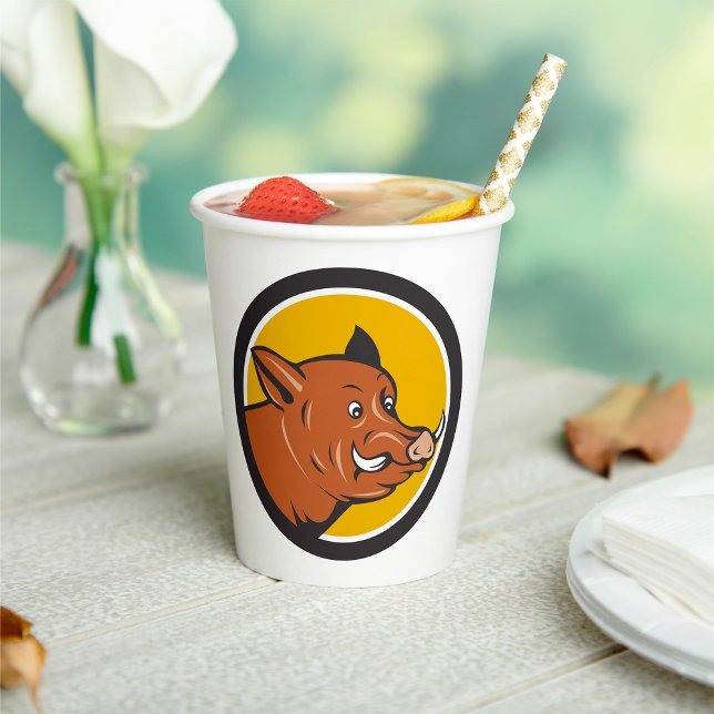 Wild Boar Head Paper Cups (Creator Uploaded)