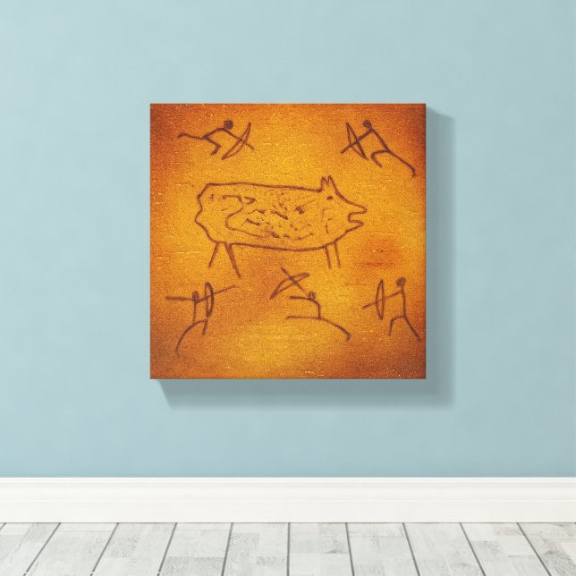 Wild Boar Hunting Canvas Print (Insitu(Wood Floor))
