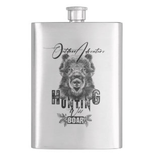 Wild boar hunting, outdoor adventure coffee mug fl hip flask