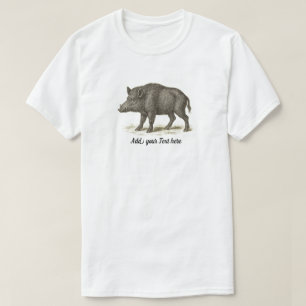 Wild Boar Illustration personalizable Mens T-Shirt