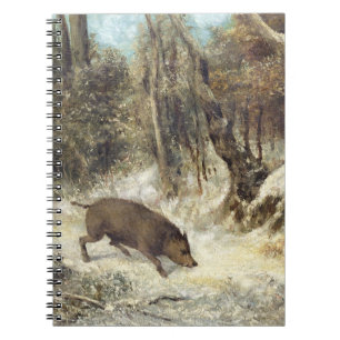 Wild Boar in the Snow, signed as Courbet (fake) Notebook