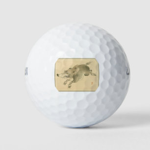 Wild Boar (Japanese Art) (by Kono Bairei) Golf Balls