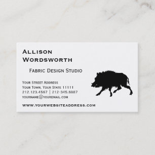 Wild Boar or Wild Pig Elegant Silhouette Business Card