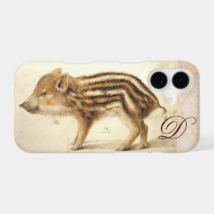 WILD BOAR PIGLET Animal Drawing Monogram