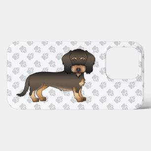 Wild Boar Wire Haired Dachshund Cartoon Dog & Paws iPhone 13 Pro Case
