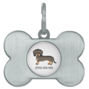 Wild Boar Wire Haired Dachshund & Phone Number Pet ID Tag