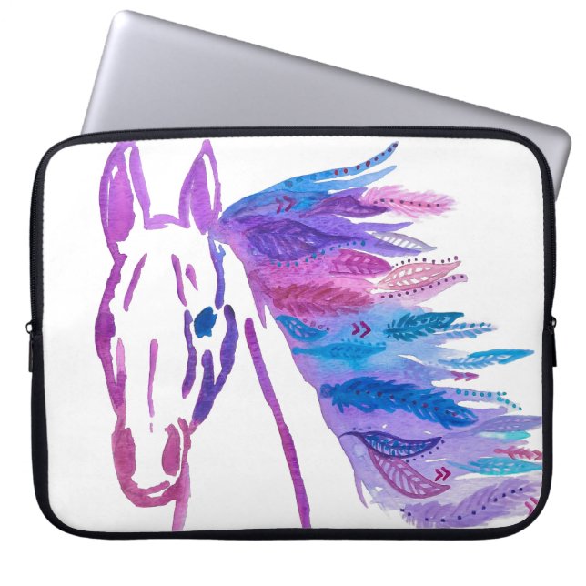 Wild Bohemian Horse Laptop Sleeve By Megaflora (Front)