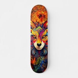 Wild Boho Fox Abstract Art Skateboard Deck
