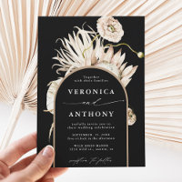 Wild Boho Protea Pampas Grass Floral Wedding Black