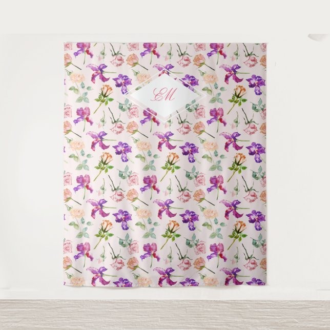 Wild Botanical Maximalism Photocall Dropback Tapestry (Front)