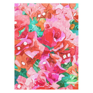 Wild Bougainvillea, Bloom Summer Floral Bohemian Tablecloth