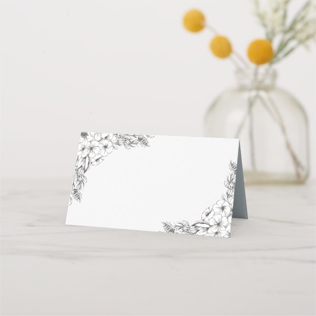 Wild Bouquet Place Card | Sky (Front)