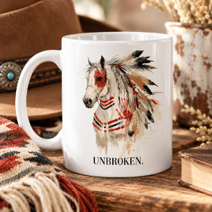Wild Brave Unbroken Painted Horse Coffee Mug