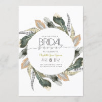 Wild Bridal Shower | Feather Watercolor Circle