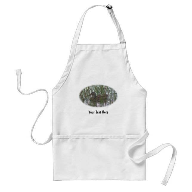 Wild Brown Duck In Water Animal Apron (Front)