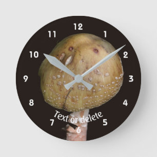 Wild Brown Mushroom Personalized Nature Round Clock