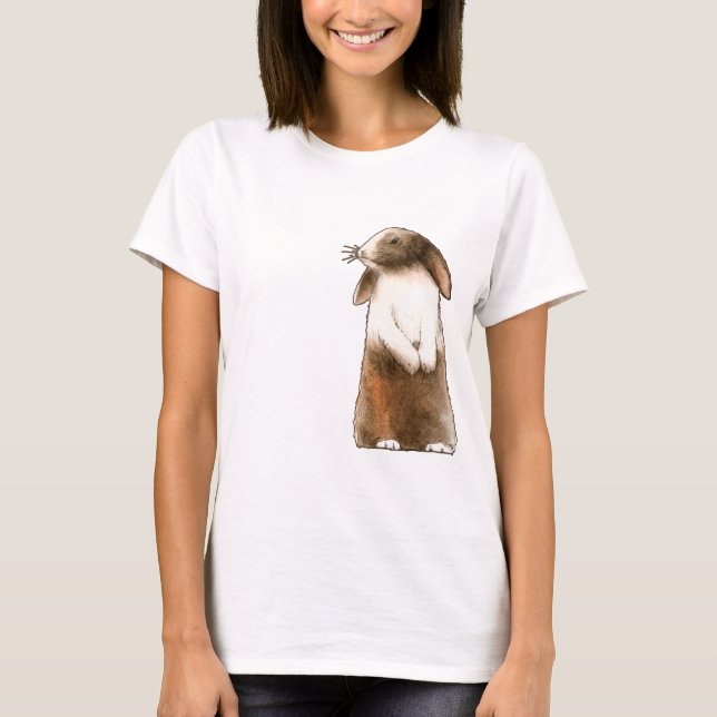 Wild brown rabbit in a winter , cute and funny T-Shirt (Front)