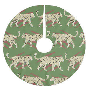 Wild Brushstrokes: Leopard in Repetition Brushed Polyester Tree Skirt