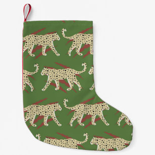 Wild Brushstrokes: Leopard in Repetition Small Christmas Stocking